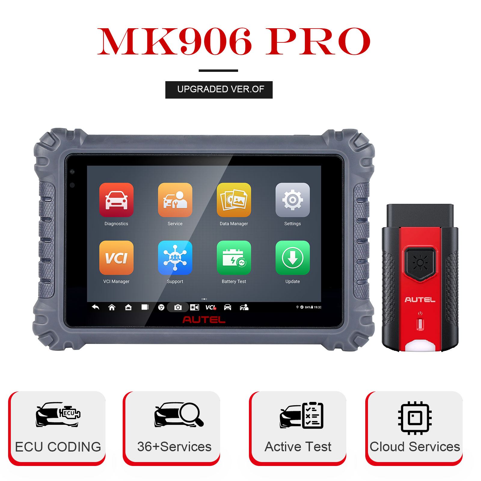 Autel MaxiCOM MK906 PRO Upgraded of MS906 Pro/MK906BT Diagnostic Tool with  Advanced ECU Coding